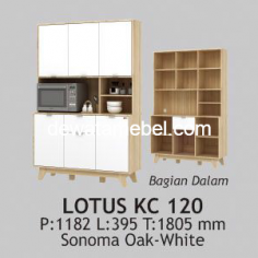 Lemari Dapur - Activ Lotus KC 120 / Sonoma Oak - White